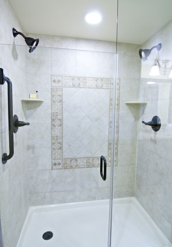 New Shower with Glass Doors